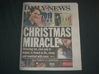 2019 DECEMBER 26 NEW YORK DAILY NEWS NEWSPAPER - GERRIT COLE & COACH MATT BLAKE