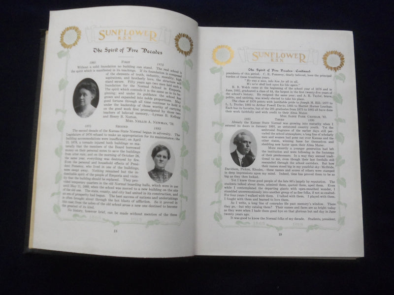 1915 THE SUNFLOWER KANSAS STATE NORMAL SCHOOL YEARBOOK - EMPORIA, KS - YB 3117
