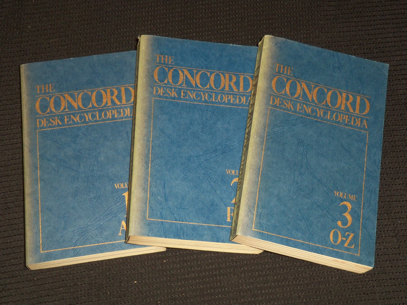 1982 THE CONCORD DESK ENCYCLOPEDIA BOXED SET OF 3 - LOT OF 2 - R 701N