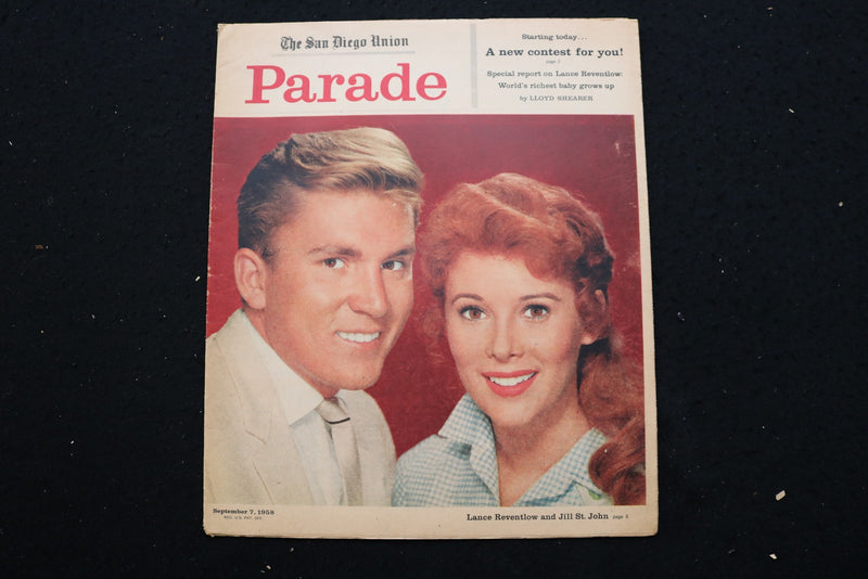 1958 SEP 7 PARADE MAGAZINE - LANCE REVENTLOW & JILL ST. JOHN COVER - E 25635