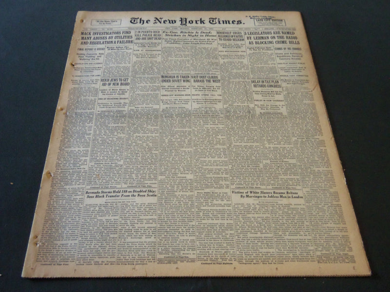 1936 FEBRUARY 24 NEW YORK TIMES - EX-GOV RITCHIE IS DEAD - NT 6702