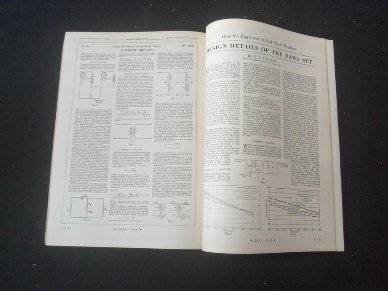 1929 JULY RADIO BROADCAST MAGAZINE - NICE COVER, ARTICLES & PHOTOS - B 434T