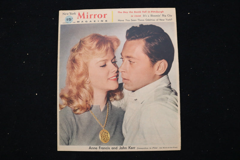 1960 AUG 7 NEW YORK MIRROR MAGAZINE - ANNE FRANCIS & JOHN KERR COVER - E 25519