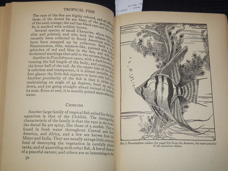 1947 TROPICAL FISH SOFTCOVER BOOK BY LUCILE QUARRY MANN - K 2657