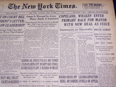 1937 JULY 17 NEW YORK TIMES - COPELAND WHALEN ENTER PRIMARY RACE - NT 436