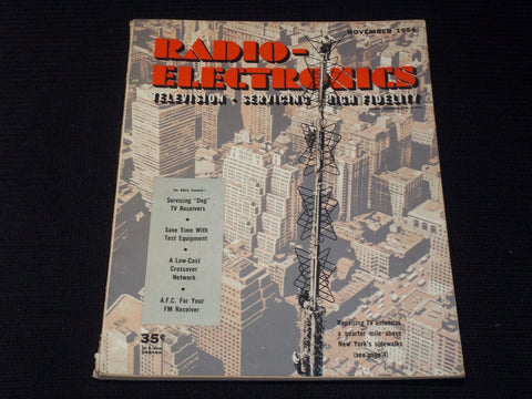 1954 NOVEMBER RADIO-ELECTRONICS MAGAZINE NICE COVERS & INSIDE CONTENT - E 2313