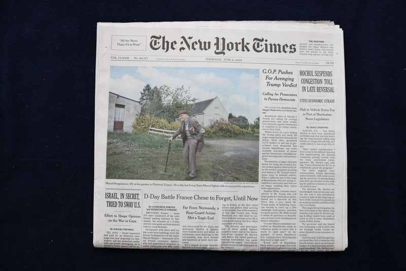 2024 JUNE 6 NEW YORK TIMES - HOCHUL SUSPENDS CONGESTION TOLL IN LATE REVERSAL