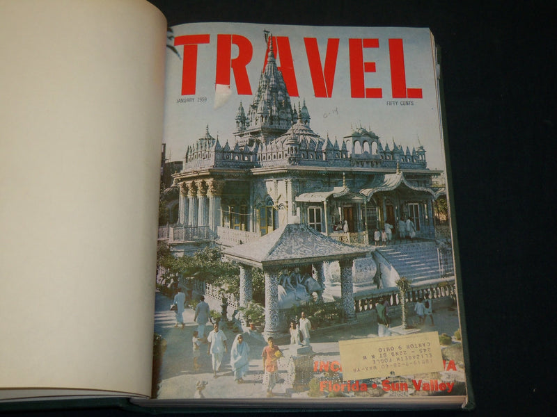 1959 JANUARY-DECEMBER TRAVEL MAGAZINE BOUND VOLUME - GREAT COVERS - KD 5978