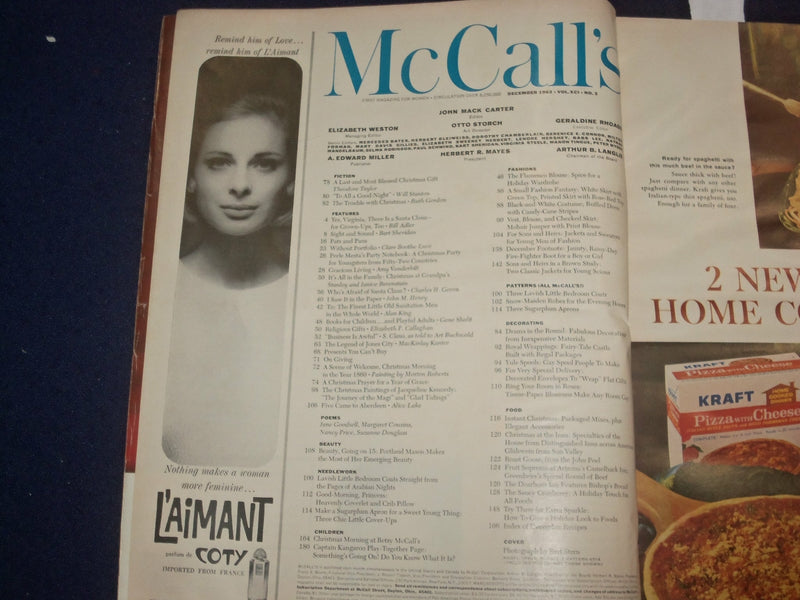 1963 DEC MCCALL'S MAGAZINE - CHRISTMAS PAINTINGS OF JACQUELINE KENNEDY - ST 6555