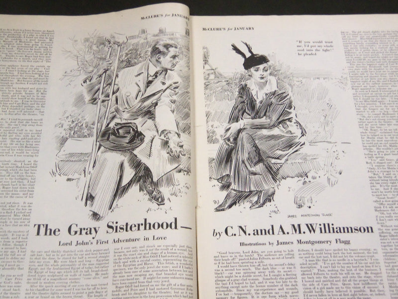 1916 JANUARY MCCLURE'S MAGAZINE - J. M. FLAGG ILLUSTRATIONS - NICE ADS - ST 6934