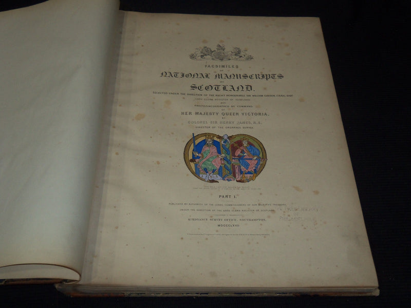 1867 FACSIMILES OF NATIONAL MANUSCRIPTS OF SCOTTLAND VOLUME - PART 1 - Z 280