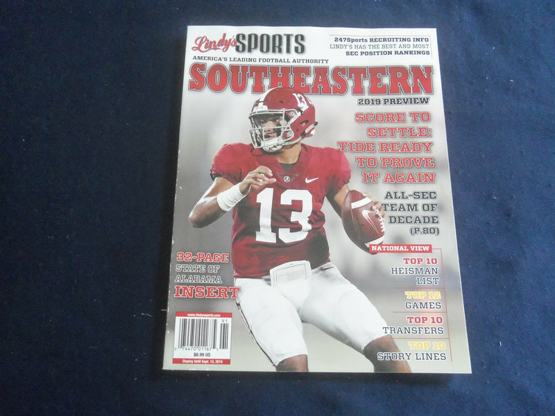 2019 LINDY'S SPORTS MAGAZINE - SOUTHEASTERN COLLEGE FOOTBALL PREVIEW - SP 1220G