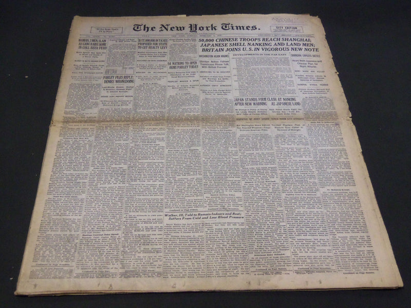 1932 FEBRUARY 2 NEW YORK TIMES - 50,000 CHINESE TROOPS REACH SHANGHAI - NT 4780