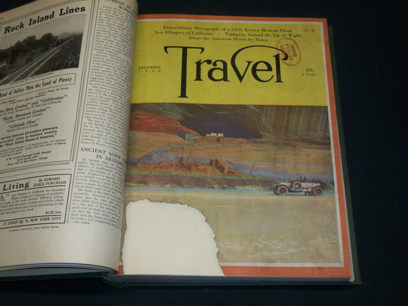 1916 NOV-1917 OCT TRAVEL MAGAZINE BOUND VOLUME - GREAT COVERS - KD 6006