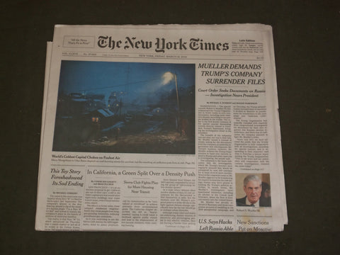2018 MARCH 16 NEW YORK TIMES - MUELLER DEMANDS TRUMP'S COMPANY SURRENDER FILES