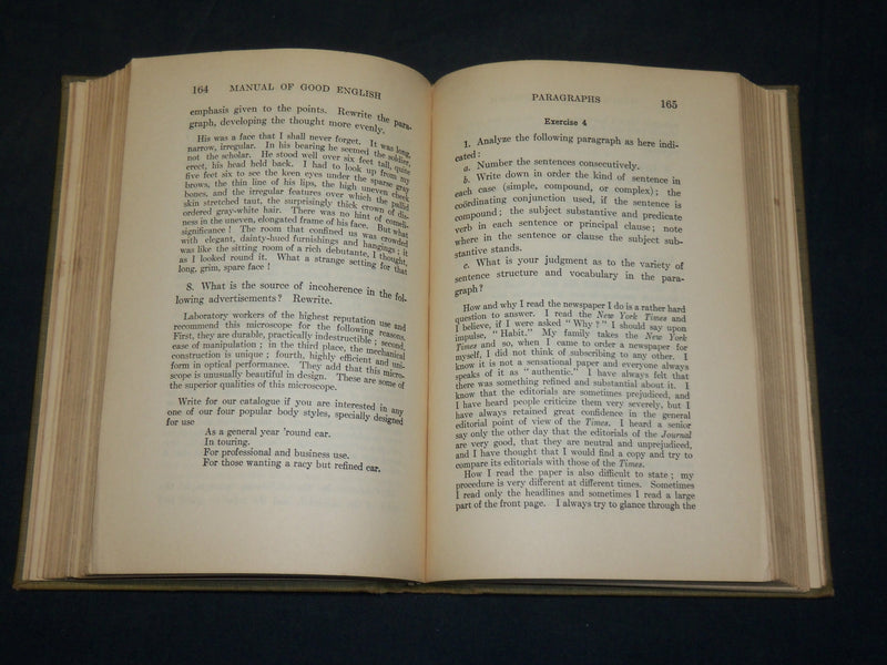 1928 MANUAL OF GOOD ENGLISH BOOK BY MACCRACKEN & SANDISON - KD 2755B