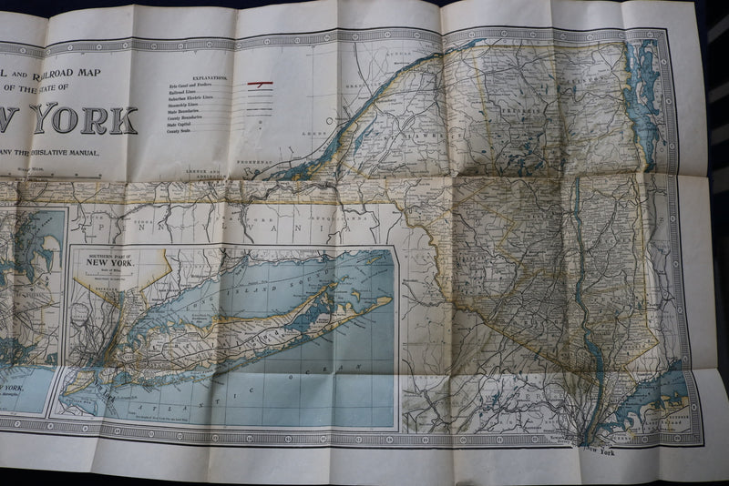 1920 NEW YORK STATE MAP - LEGISLATIVE MANUAL - HARDCOVER - K 975
