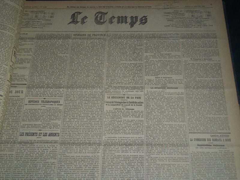 1926 JANUARY-MARCH LE TEMPS FRENCH NEWSPAPER BOUND VOLUME - VB 1