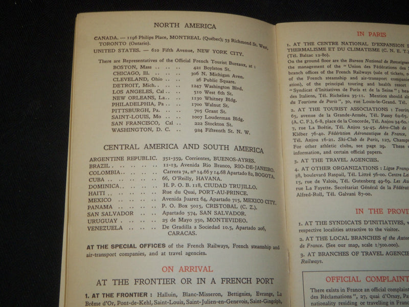 1940'S FRANCE GUIDE BOOK - CENTRE NATIONAL D'EXPANSION - PARIS - J 5413