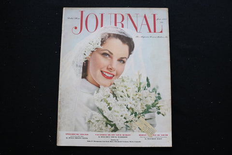 1954 JUNE LADIES' HOME JOURNAL MAGAZINE - A BRIDE IN VEIL COVER - E 10323