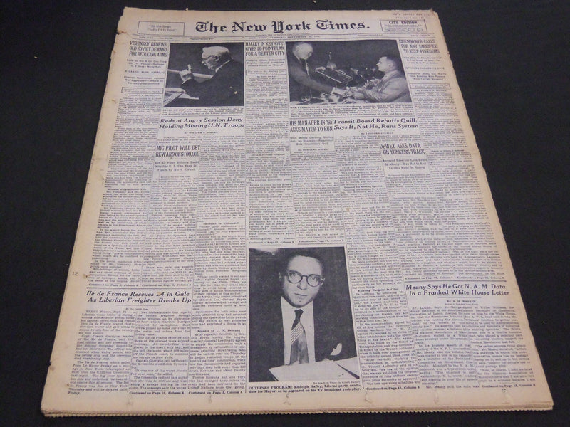 1953 SEPT 22 NEW YORK TIMES - DEWEY ASKS DATA ON YONKERS TRACK - NT 4615