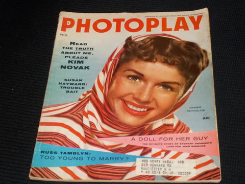 1956 FEBRUARY PHOTOPLAY MAGAZINE - DEBBIE REYNOLDS FRONT COVER - E 1792