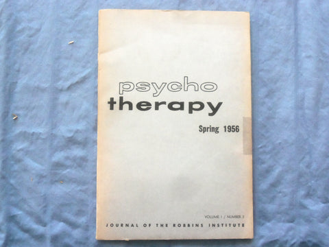 1956 SPRING PSYCHO THERAPY SOFTCOVER BOOK - ROBBINS INSTITUTE - K 299