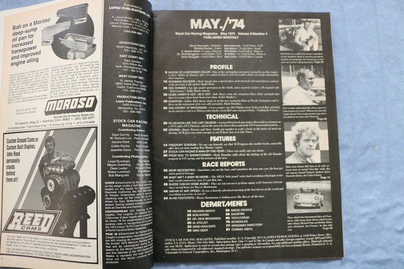 1974 MAY STOCK CAR RACING MAGAZINE - PENSKE GETS SERIOUS - ST 1003S