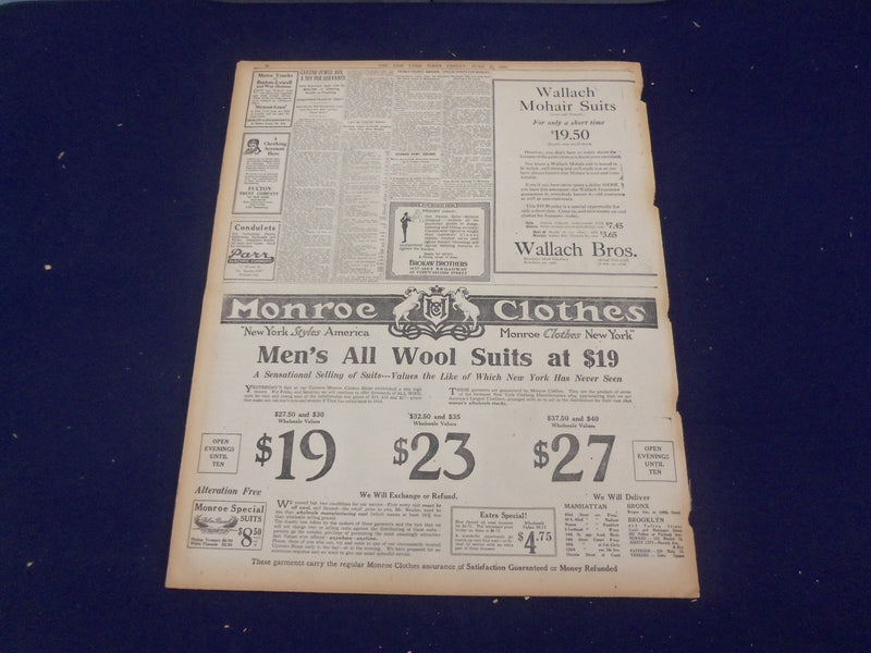 1920 JUNE 11 NEW YORK TIMES - ANTI-WILSON LEAGUE PLANK ADOPTED - NT 9111