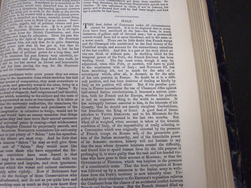 1867 SATURDAY REVIEW 2 BOUND VOLUMES - COMPLETE YR- PUBLISHED IN LONDON - R 1085