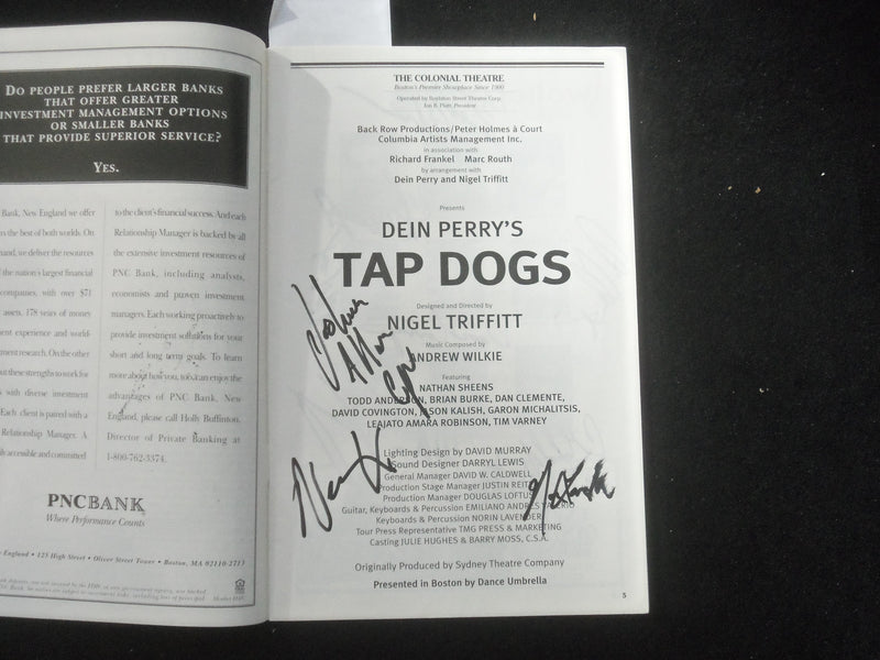 1998 TAP DOGS PLAYBILL - 11 SIGNATURES - J 8213