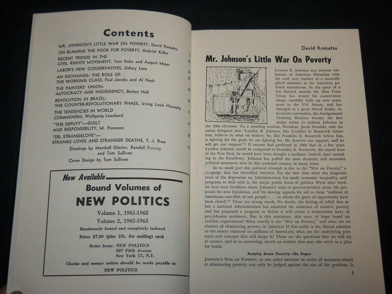 1964 SPRING NEW POLITICS SOFTCOVER BOOK BY SOCIALIST THOUGHT JOURNAL - J 6804