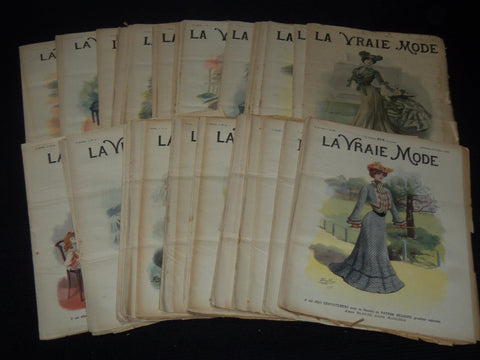 1902 LA VRAIE MODE FRENCH FASHION MAGAZINE LOT OF 41 ISSUES - O 3442H