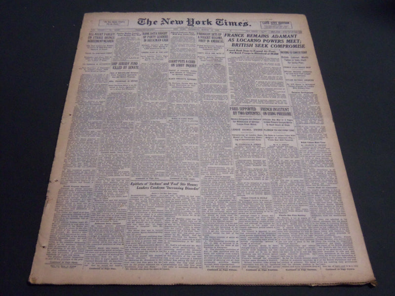 1936 MARCH 12 NEW YORK TIMES - FRANCE REMAINS ADAMANT AS LOCARNO POWERS- NT 6879