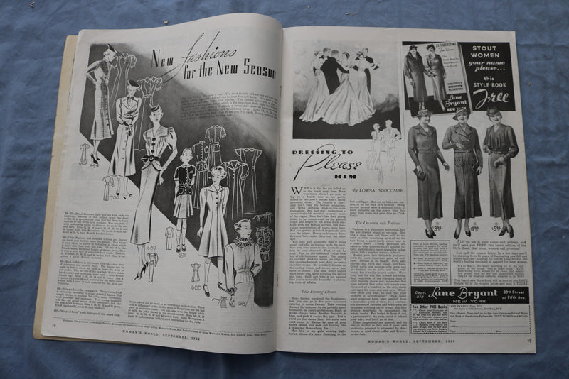 1936 SEPTEMBER WOMAN'S WORLD MAGAZINE - I HAVE A SON BY VINGIE E. ROE - SP 4784A