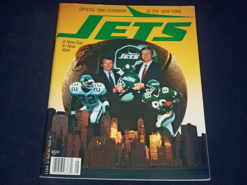 1990 NEW YORK JETS OFFICIAL TEAM YEARBOOK NEW DAY IN NY - GREAT PHOTOS - J 394