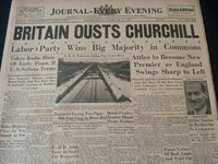 1945 JULY 26 WILMINGTON JOURNAL NEWSPAPER - BRITAIN OUSTS CHURCHILL - NT 7303