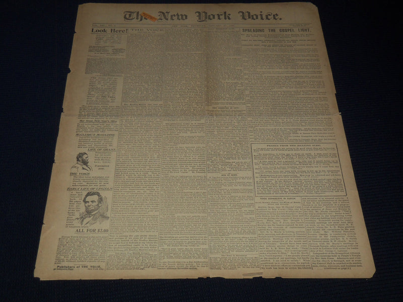 1897 JANUARY 28 THE NEW YORK VOICE NEWSPAPER - NT 9575