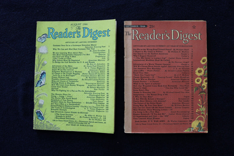 1944 READER'S DIGEST MAGAZINE - LOT OF 10 - O 3447