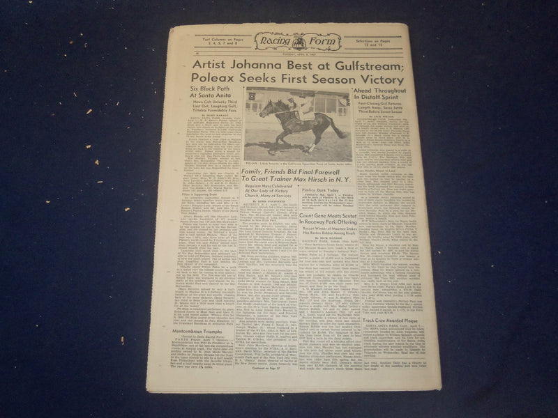 1969 APRIL 8 THE DAILY RACING FORM - EASY VIRTUE WINS - NP 2534F