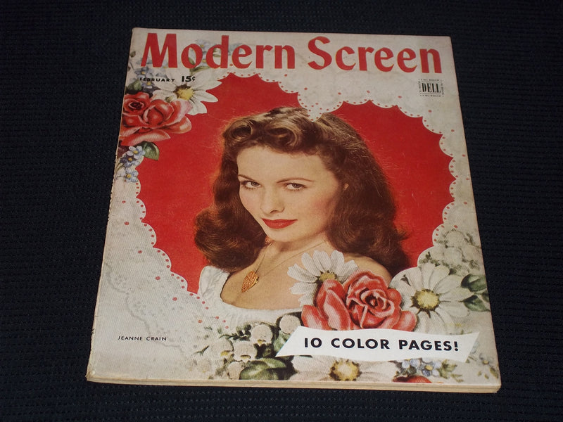 1945 FEBRUARY MODERN SCREEN MAGAZINE - JEANNE CRAIN FRONT COVER - E 15680