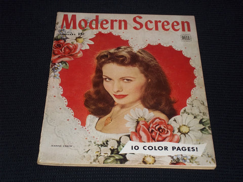 1945 FEBRUARY MODERN SCREEN MAGAZINE - JEANNE CRAIN FRONT COVER - E 15680