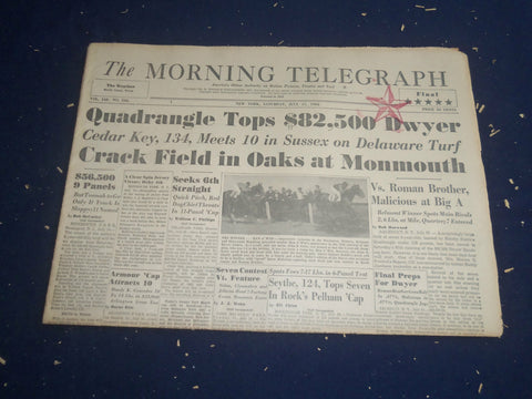 1964 JULY 11 THE MORNING TELEGRAPH - QUADRANGLE TOPS $82,500 DWYER - NP 5557