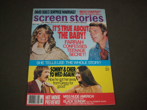 1977 JULY SCREEN STORIES MAGAZINE - FARRAH FAWCETT COVER - SONNY & CHER - M 202