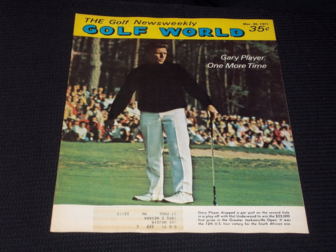 1971 MARCH 30 GOLF WORLD NEWSWEEKLY MAGAZINE - GARY PLAYER COVER - E 6038