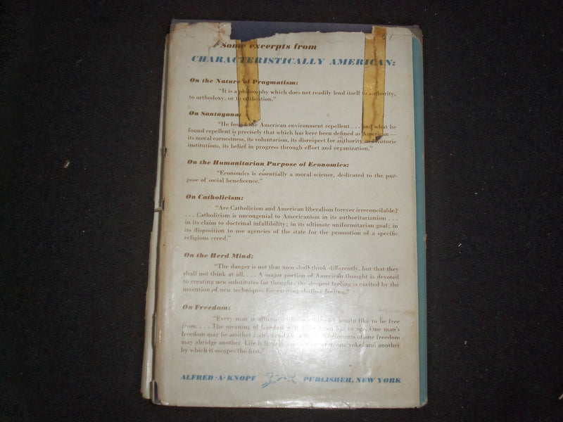 1949 CHARACTERISTICALLY AMERICAN HARDCOVER BOOK BY RALPH BARTON PERRY - KD 9228