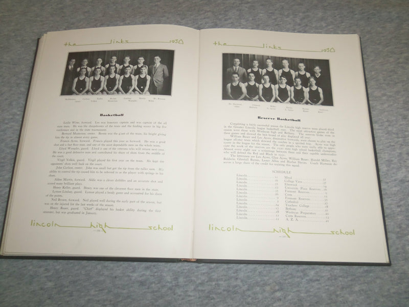 1930 THE LINKS LINCOLN HIGH SCHOOL YEARBOOK - LINCOLN, NEBRASKA - YB 2498