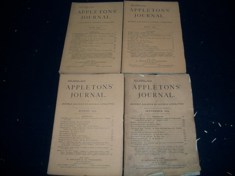 1879 APPLETON'S JOURNAL MAGAZINE LOT OF 9 DIFFERENT ISSUES - NICE ADS - WR 697