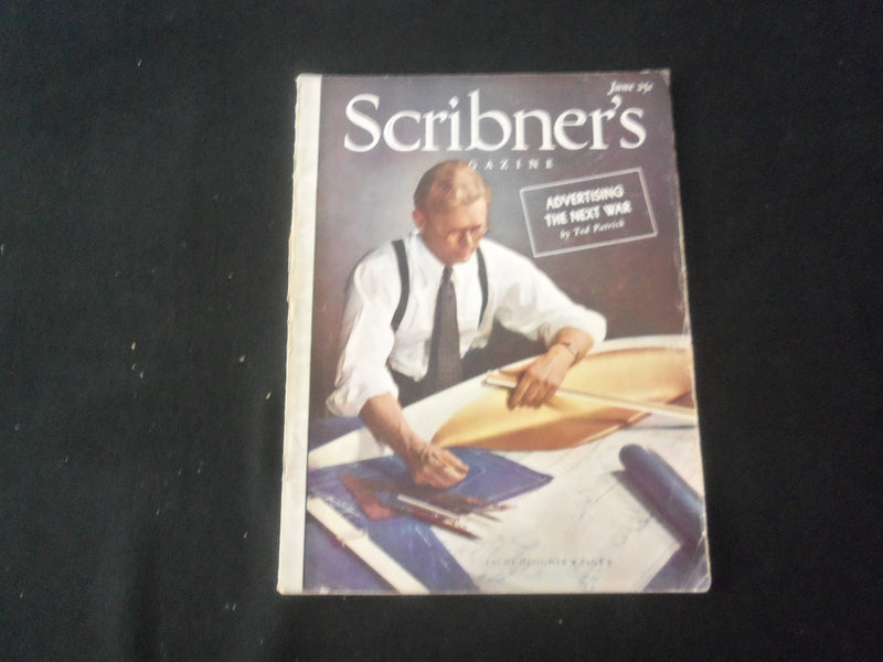 1938 JUNE SCRIBNER'S MAGAZINE- YACHT DESIGNER- ADVERTISING THE NEXT WAR- B 1181D