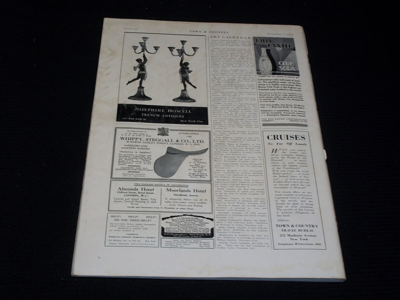 1930 NOVEMBER 1 TOWN & COUNTRY MAGAZINE - JOHN WELLS FRONT COVER - E 2542